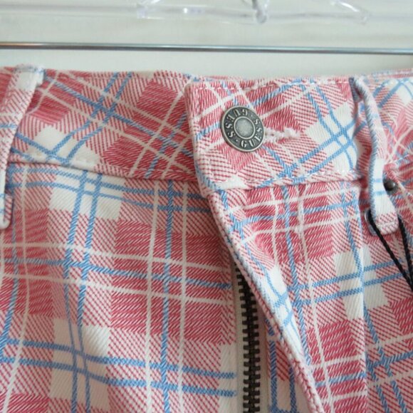 GUESS ORIGINALS High Rise Straight Checked Plaid Print Jeans Y2K - Size 29 NWT - Picture 8 of 16